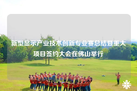 新型显示产业技术创新专业赛总结暨重大项目签约大会在佛山举行