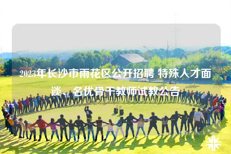 2023年长沙市雨花区公开招聘 特殊人才面谈、名优骨干教师试教公告
