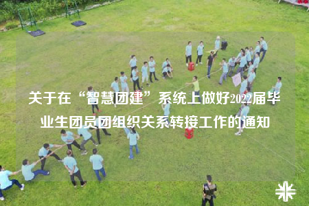 关于在“智慧团建”系统上做好2022届毕业生团员团组织关系转接工作的通知