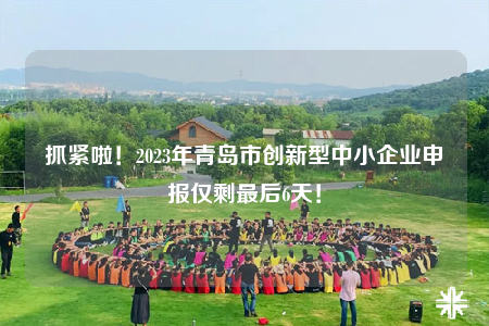 抓紧啦！2023年青岛市创新型中小企业申报仅剩最后6天！