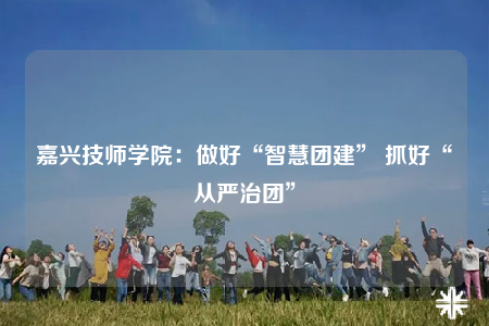 嘉兴技师学院：做好“智慧团建” 抓好“从严治团”